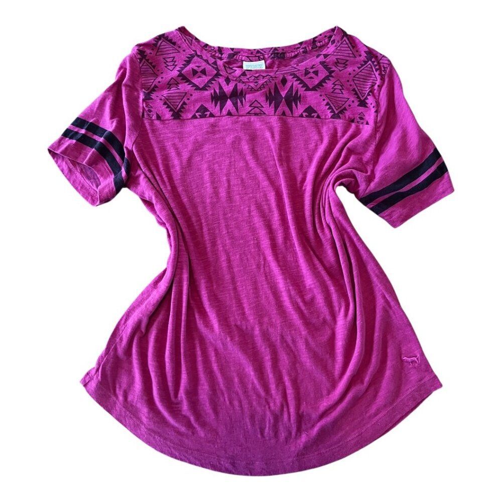 Victoria’s Secret PINK Tribal Print Varsity Tee Women’s Large